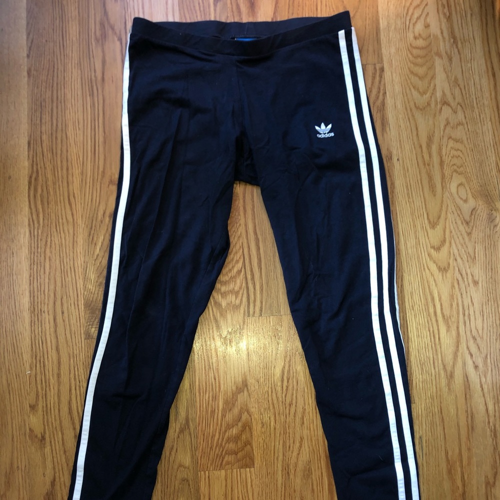 Adidas three stripe leggings
